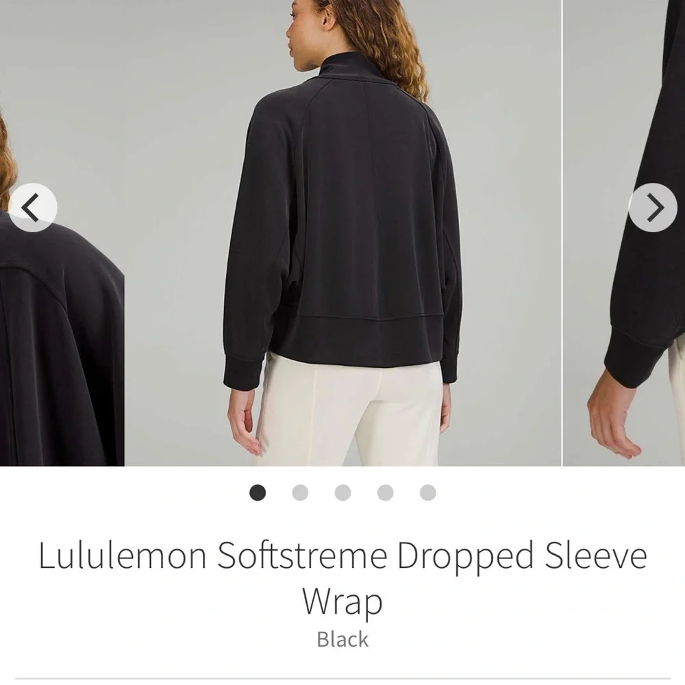 Lululemon Softstreme Drop Sleeve Wrap ~ 10 ~ Black